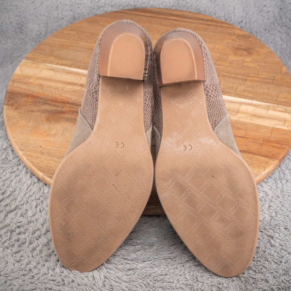 Vionic Womens Anne Boot Size 9‎ Tan Suede Python Bootie Block Heel Arch Support - Picture 8 of 8